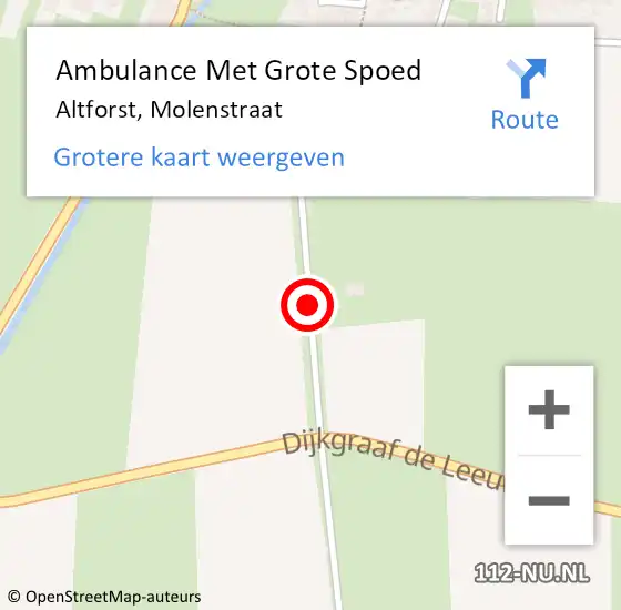 Locatie op kaart van de 112 melding: Ambulance Met Grote Spoed Naar Altforst, Molenstraat op 25 mei 2020 07:40