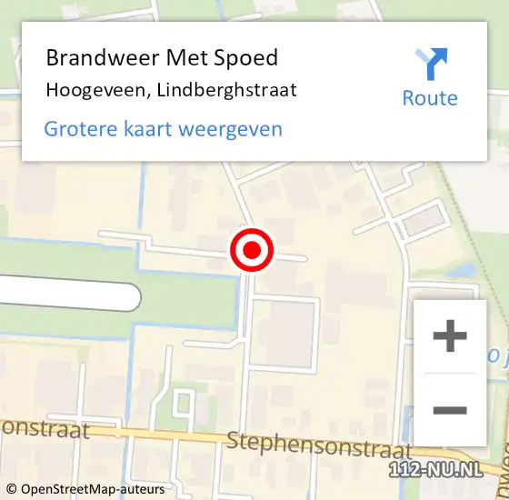 Locatie op kaart van de 112 melding: Brandweer Met Spoed Naar Hoogeveen, Lindberghstraat op 25 mei 2020 07:58