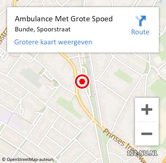 Locatie op kaart van de 112 melding: Ambulance Met Grote Spoed Naar Bunde, Spoorstraat op 7 mei 2014 16:59