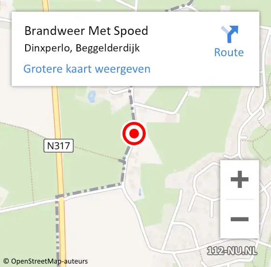 Locatie op kaart van de 112 melding: Brandweer Met Spoed Naar Dinxperlo, Beggelderdijk op 25 mei 2020 08:21
