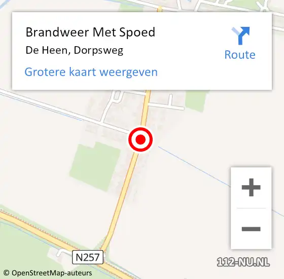 Locatie op kaart van de 112 melding: Brandweer Met Spoed Naar De Heen, Dorpsweg op 25 mei 2020 09:04