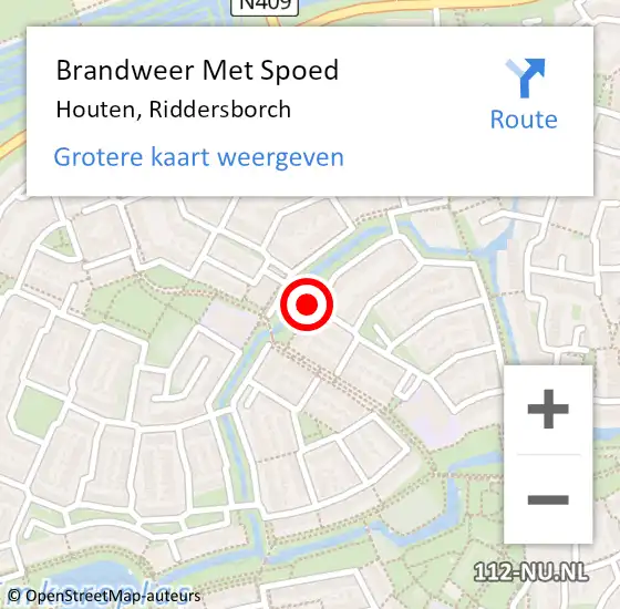 Locatie op kaart van de 112 melding: Brandweer Met Spoed Naar Houten, Riddersborch op 25 mei 2020 11:59