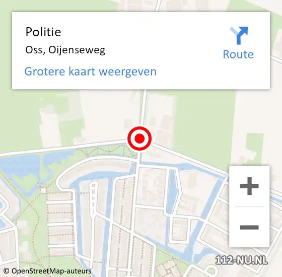 Locatie op kaart van de 112 melding: Politie Oss, Oijenseweg op 25 mei 2020 13:23