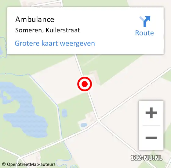 Locatie op kaart van de 112 melding: Ambulance Someren, Kuilerstraat op 25 mei 2020 15:17