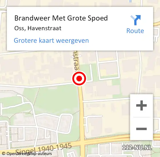 Locatie op kaart van de 112 melding: Brandweer Met Grote Spoed Naar Oss, Havenstraat op 25 mei 2020 18:26