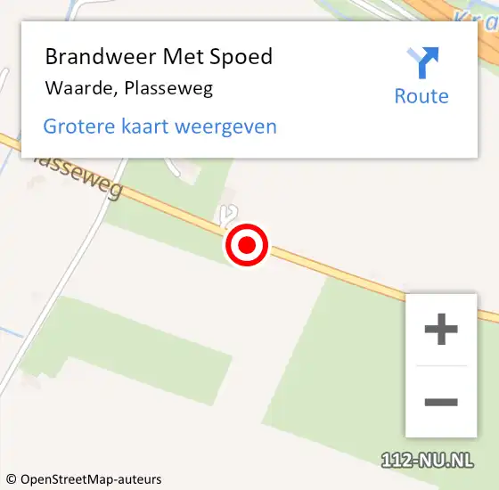 Locatie op kaart van de 112 melding: Brandweer Met Spoed Naar Waarde, Plasseweg op 25 mei 2020 21:39