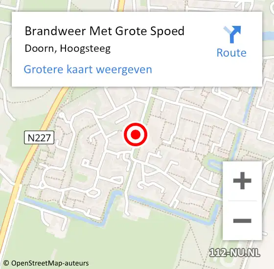 Locatie op kaart van de 112 melding: Brandweer Met Grote Spoed Naar Doorn, Hoogsteeg op 25 mei 2020 22:06