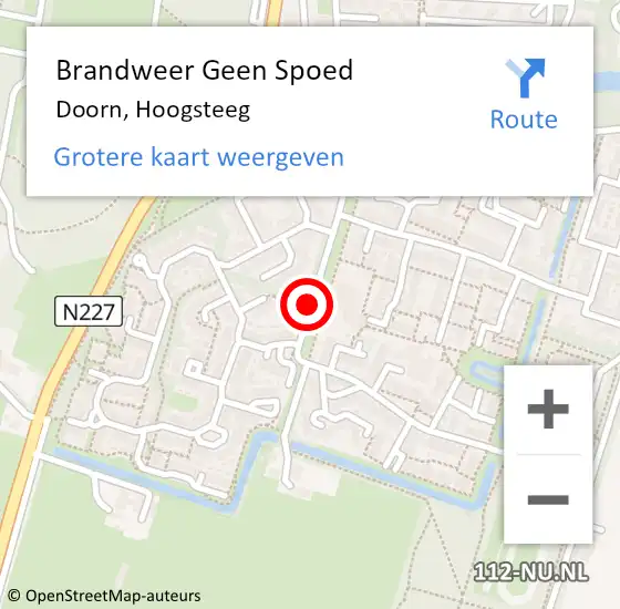 Locatie op kaart van de 112 melding: Brandweer Geen Spoed Naar Doorn, Hoogsteeg op 25 mei 2020 22:09