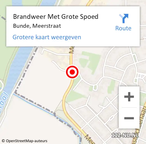 Locatie op kaart van de 112 melding: Brandweer Met Grote Spoed Naar Bunde, Meerstraat op 25 mei 2020 23:18