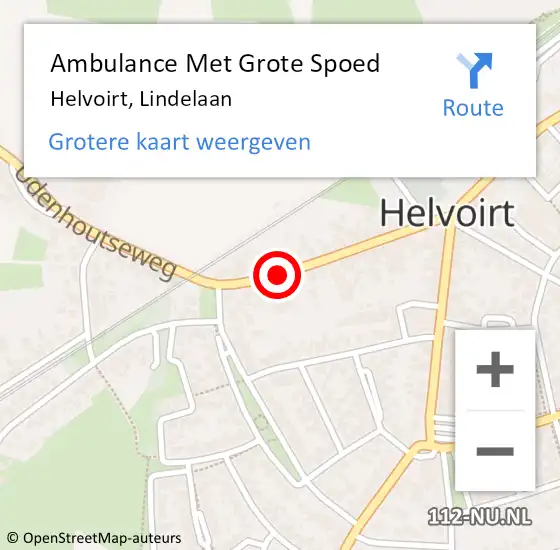Locatie op kaart van de 112 melding: Ambulance Met Grote Spoed Naar Helvoirt, Lindelaan op 26 mei 2020 03:26