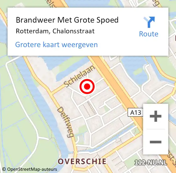 Locatie op kaart van de 112 melding: Brandweer Met Grote Spoed Naar Rotterdam, Chalonsstraat op 26 mei 2020 03:35