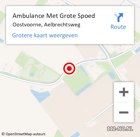 Locatie op kaart van de 112 melding: Ambulance Met Grote Spoed Naar Oostvoorne, Aelbrechtsweg op 26 mei 2020 21:39