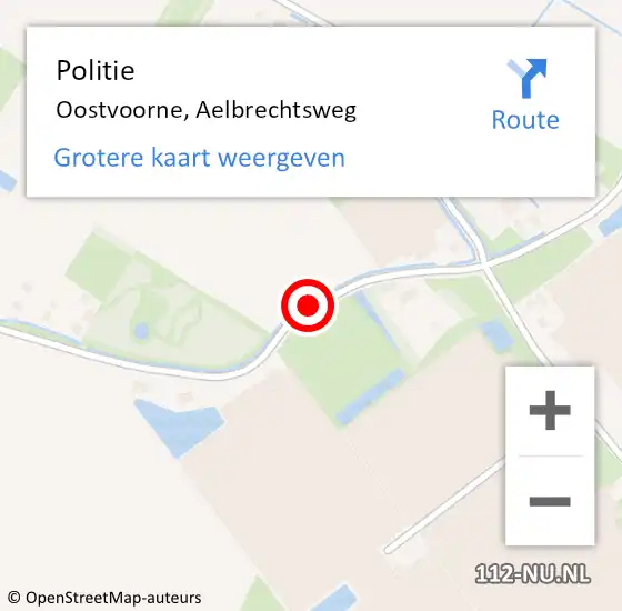 Locatie op kaart van de 112 melding: Politie Oostvoorne, Aelbrechtsweg op 26 mei 2020 22:13