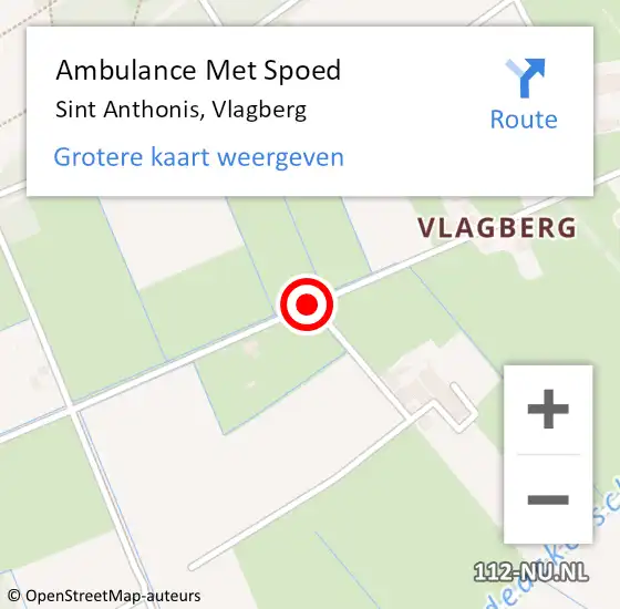 Locatie op kaart van de 112 melding: Ambulance Met Spoed Naar Sint Anthonis, Vlagberg op 27 mei 2020 00:02