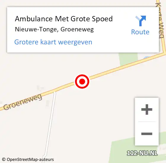 Locatie op kaart van de 112 melding: Ambulance Met Grote Spoed Naar Nieuwe-Tonge, Groeneweg op 27 mei 2020 00:02