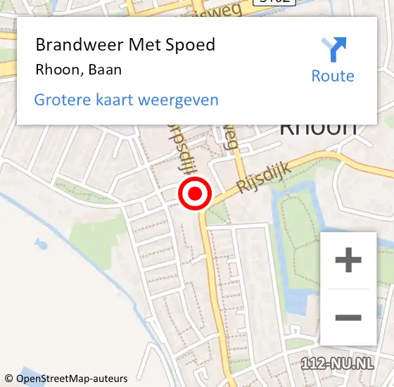 Locatie op kaart van de 112 melding: Brandweer Met Spoed Naar Rhoon, Baan op 27 mei 2020 06:34