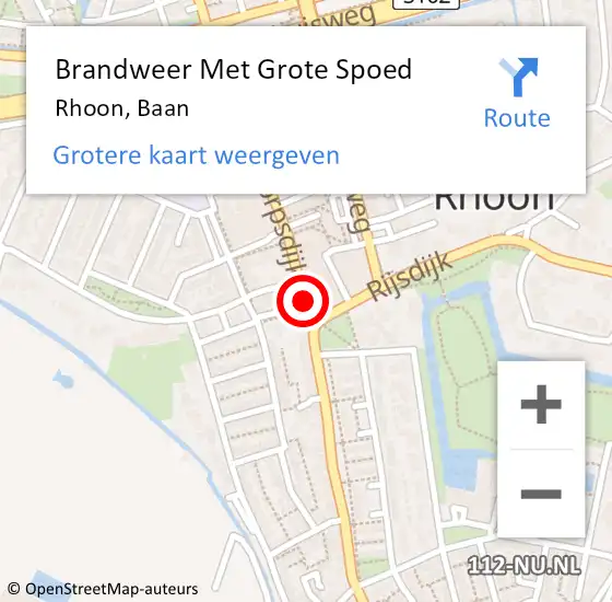 Locatie op kaart van de 112 melding: Brandweer Met Grote Spoed Naar Rhoon, Baan op 27 mei 2020 07:35