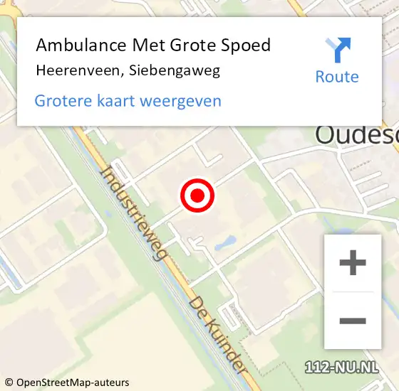 Locatie op kaart van de 112 melding: Ambulance Met Grote Spoed Naar Heerenveen, Siebengaweg op 27 mei 2020 07:39