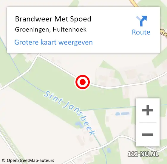 Locatie op kaart van de 112 melding: Brandweer Met Spoed Naar Groeningen, Hultenhoek op 27 mei 2020 09:04