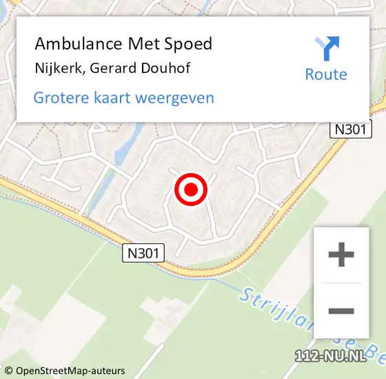 Locatie op kaart van de 112 melding: Ambulance Met Spoed Naar Nijkerk, Gerard Douhof op 27 mei 2020 12:13