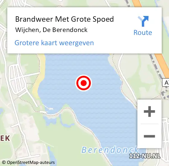 Locatie op kaart van de 112 melding: Brandweer Met Grote Spoed Naar Wijchen, De Berendonck op 27 mei 2020 12:25