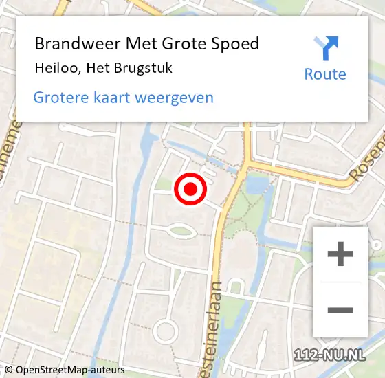 Locatie op kaart van de 112 melding: Brandweer Met Grote Spoed Naar Heiloo, Het Brugstuk op 27 mei 2020 12:34