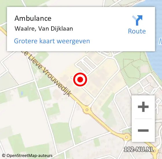 Locatie op kaart van de 112 melding: Ambulance Waalre, Van Dijklaan op 27 mei 2020 14:04