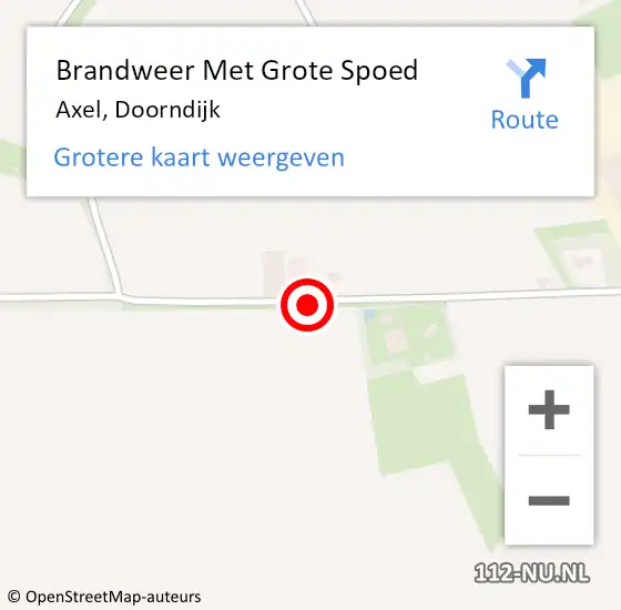 Locatie op kaart van de 112 melding: Brandweer Met Grote Spoed Naar Axel, Doorndijk op 27 mei 2020 14:20