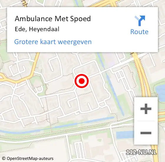 Locatie op kaart van de 112 melding: Ambulance Met Spoed Naar Ede, Heyendaal op 27 mei 2020 15:14