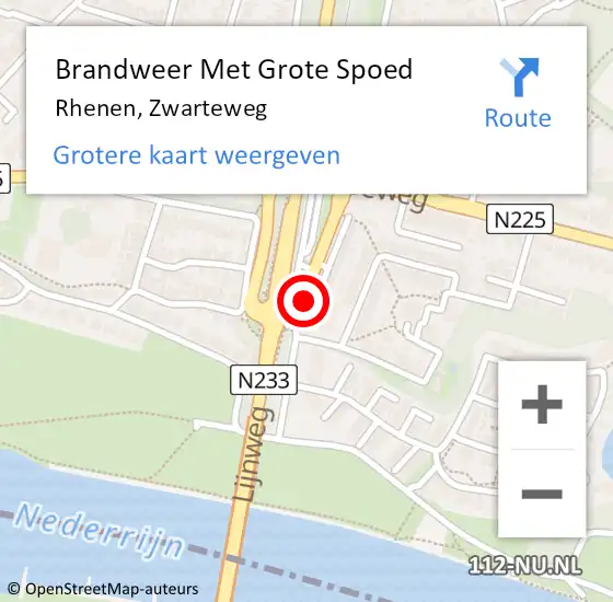 Locatie op kaart van de 112 melding: Brandweer Met Grote Spoed Naar Rhenen, Zwarteweg op 27 mei 2020 15:37