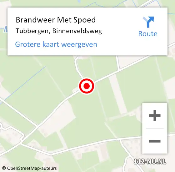 Locatie op kaart van de 112 melding: Brandweer Met Spoed Naar Tubbergen, Binnenveldsweg op 27 mei 2020 16:11