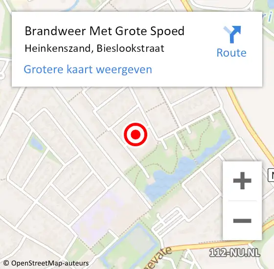 Locatie op kaart van de 112 melding: Brandweer Met Grote Spoed Naar Heinkenszand, Bieslookstraat op 27 mei 2020 16:29