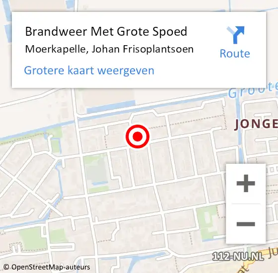 Locatie op kaart van de 112 melding: Brandweer Met Grote Spoed Naar Moerkapelle, Johan Frisoplantsoen op 7 mei 2014 20:26