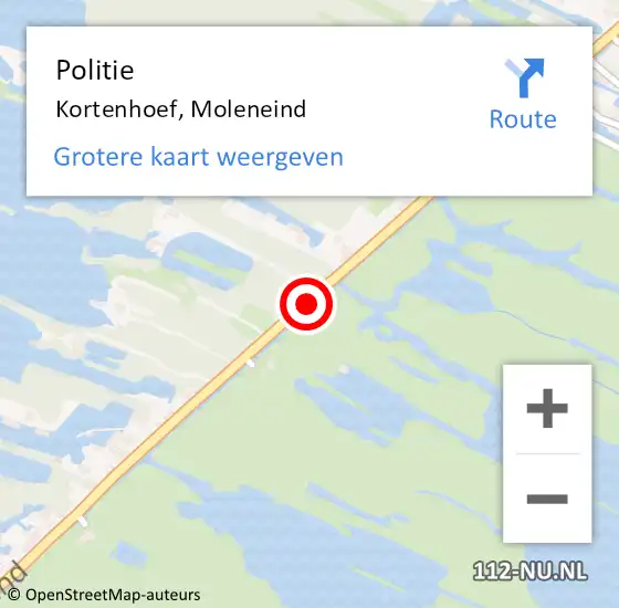 Locatie op kaart van de 112 melding: Politie Kortenhoef, Moleneind op 27 mei 2020 18:20