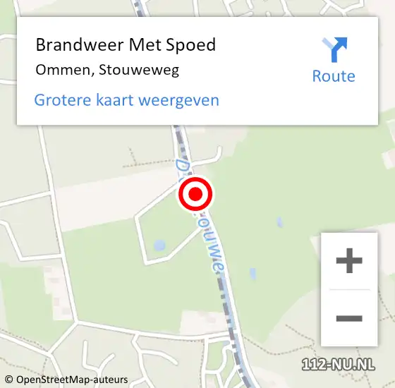 Locatie op kaart van de 112 melding: Brandweer Met Spoed Naar Ommen, Stouweweg op 27 mei 2020 18:26