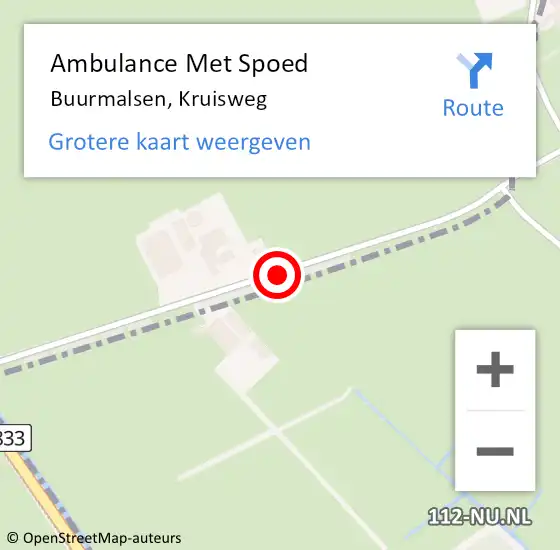 Locatie op kaart van de 112 melding: Ambulance Met Spoed Naar Buurmalsen, Kruisweg op 27 mei 2020 20:30