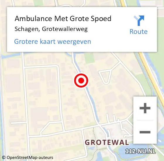 Locatie op kaart van de 112 melding: Ambulance Met Grote Spoed Naar Schagen, Grotewallerweg op 27 mei 2020 20:53