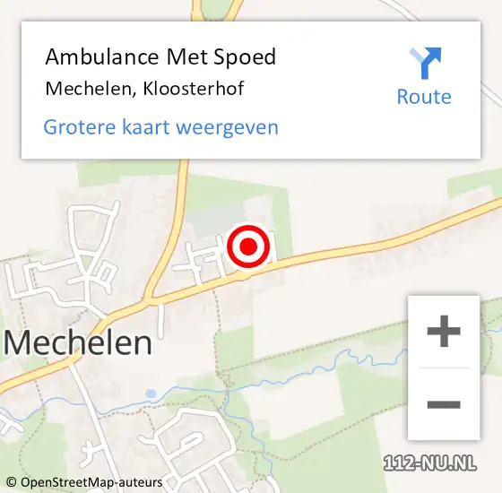 Locatie op kaart van de 112 melding: Ambulance Met Spoed Naar Mechelen, Kloosterhof op 7 mei 2014 21:06