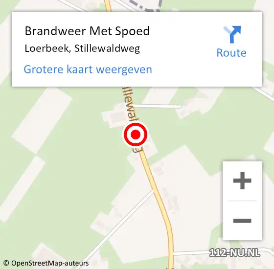Locatie op kaart van de 112 melding: Brandweer Met Spoed Naar Loerbeek, Stillewaldweg op 27 mei 2020 22:02
