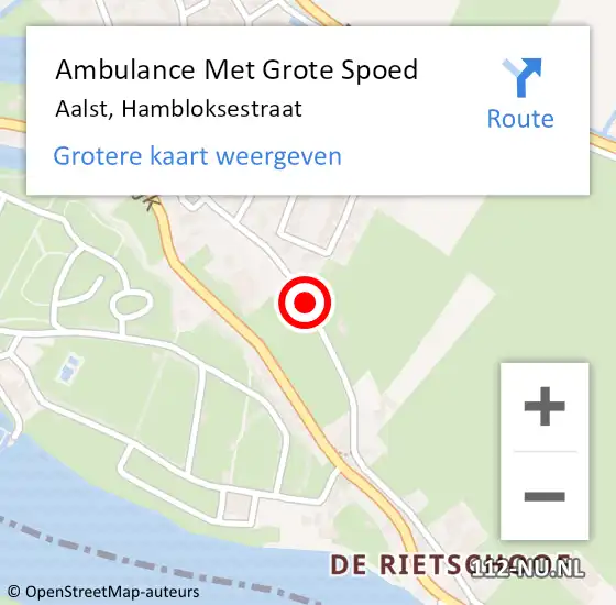 Locatie op kaart van de 112 melding: Ambulance Met Grote Spoed Naar Aalst, Hambloksestraat op 27 mei 2020 22:23