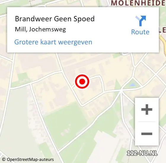 Locatie op kaart van de 112 melding: Brandweer Geen Spoed Naar Mill, Jochemsweg op 27 mei 2020 23:05