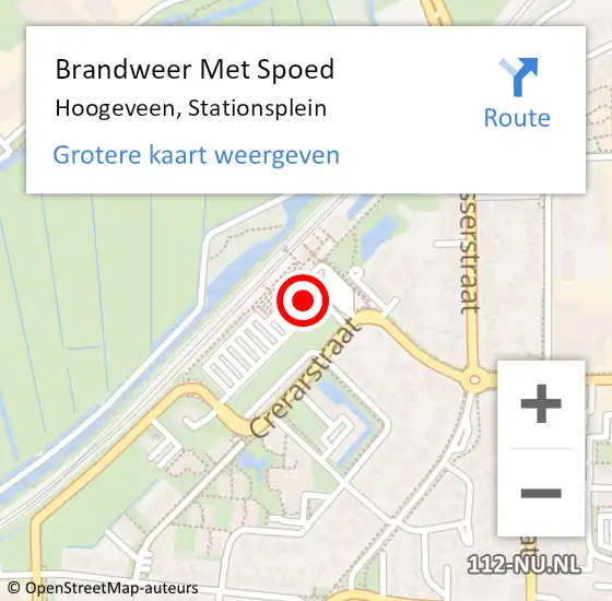 Locatie op kaart van de 112 melding: Brandweer Met Spoed Naar Hoogeveen, Stationsplein op 27 mei 2020 23:52