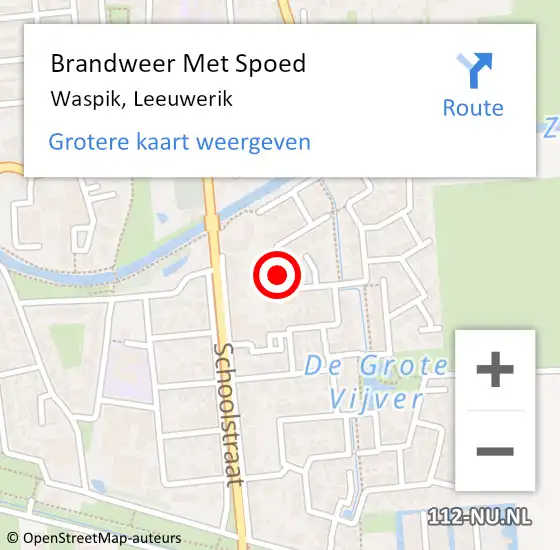 Locatie op kaart van de 112 melding: Brandweer Met Spoed Naar Waspik, Leeuwerik op 7 mei 2014 21:26