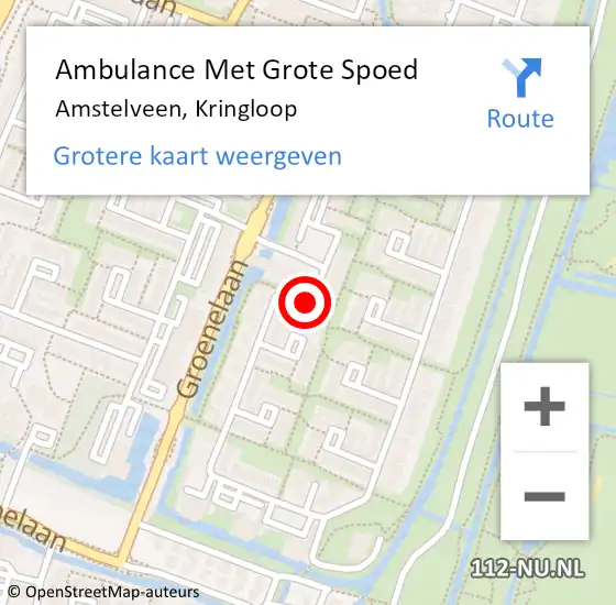 Locatie op kaart van de 112 melding: Ambulance Met Grote Spoed Naar Amstelveen, Kringloop op 28 mei 2020 03:37