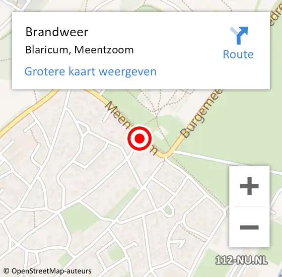 Locatie op kaart van de 112 melding: Brandweer Blaricum, Meentzoom op 28 mei 2020 03:48