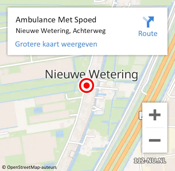 Locatie op kaart van de 112 melding: Ambulance Met Spoed Naar Nieuwe Wetering, Achterweg op 7 mei 2014 21:32