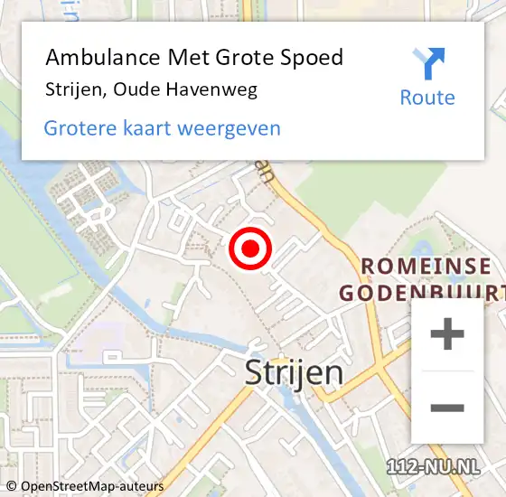 Locatie op kaart van de 112 melding: Ambulance Met Grote Spoed Naar Strijen, Oude Havenweg op 28 mei 2020 08:25