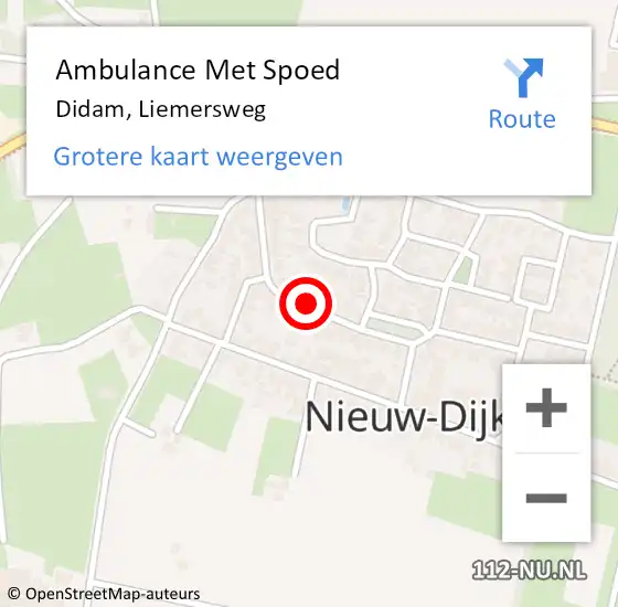 Locatie op kaart van de 112 melding: Ambulance Met Spoed Naar Didam, Liemersweg op 28 mei 2020 08:28