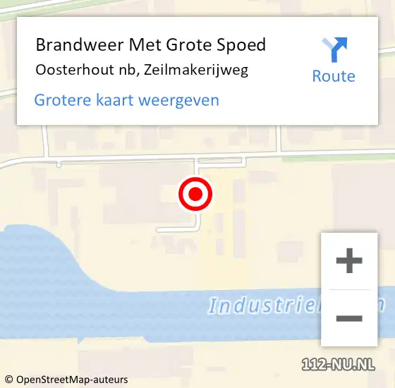 Locatie op kaart van de 112 melding: Brandweer Met Grote Spoed Naar Oosterhout nb, Zeilmakerijweg op 28 mei 2020 09:32