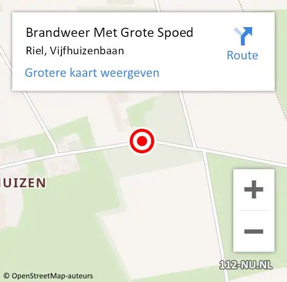 Locatie op kaart van de 112 melding: Brandweer Met Grote Spoed Naar Riel, Vijfhuizenbaan op 28 mei 2020 11:09